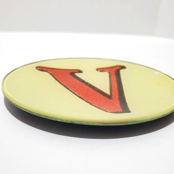 Vtg John Derian Target Decopauge Letter "V" Plate Coaster READ - Picture 6 of 10